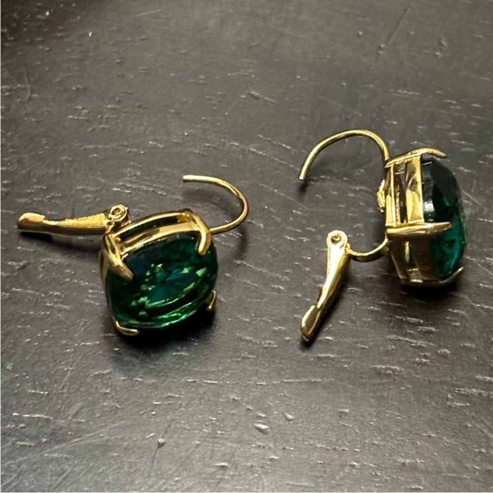 Kate Spade New York ♠️ emerald green jewelled drop earrings - Picture 7 of 10